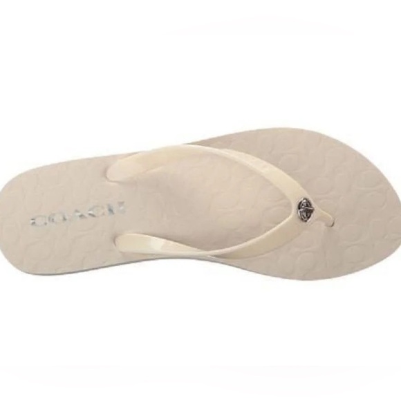Coach Shoes - Coach Abbigail Women's Cream Flip Flops